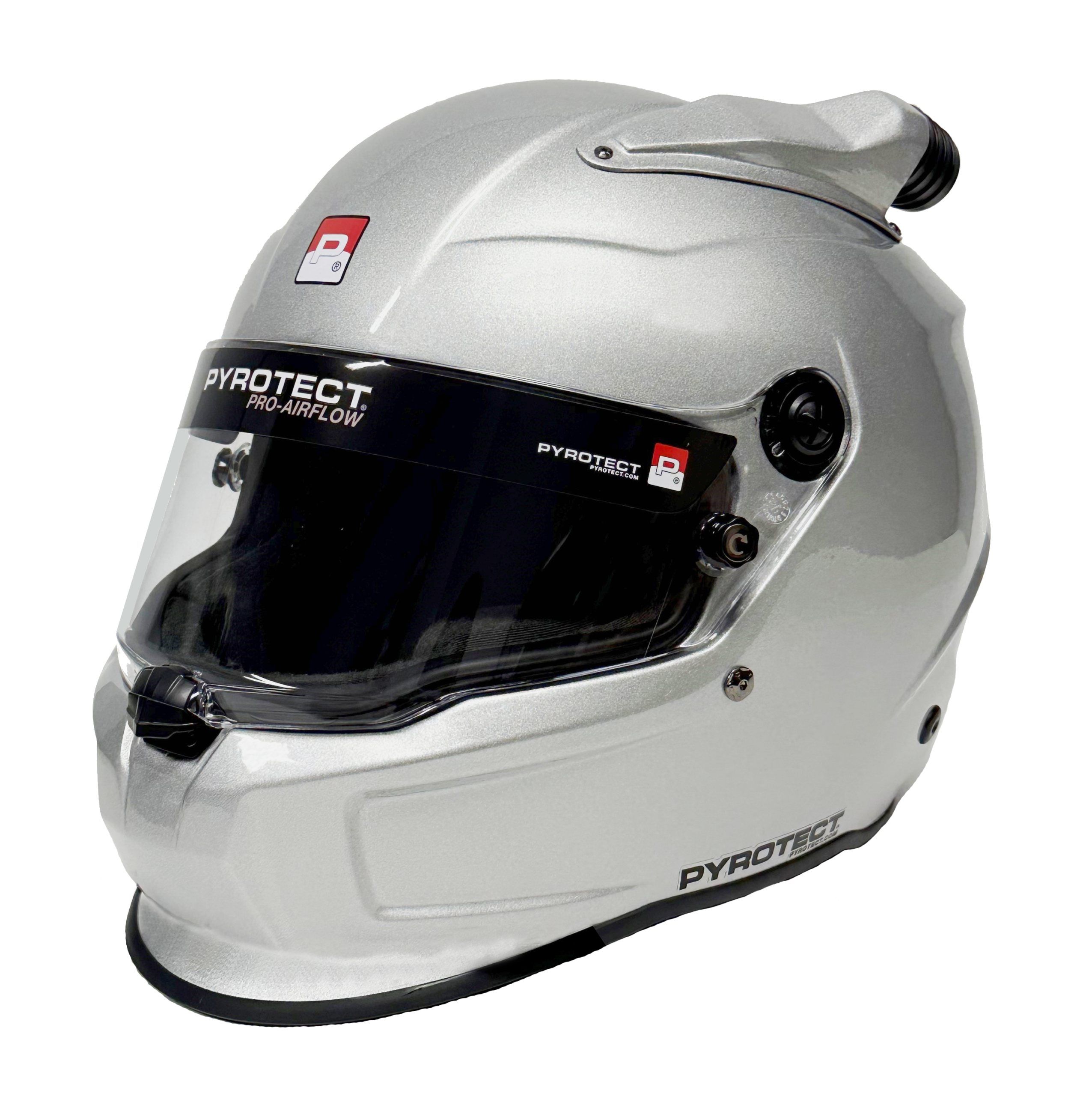 HS947-Pro-Airflow-MFA-Silver Pro Air Vortex Racing Helmet - Image 1
