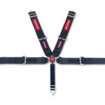 SFI 5 Point Cam Lock Harness with Bolt Plates Black Pull Up