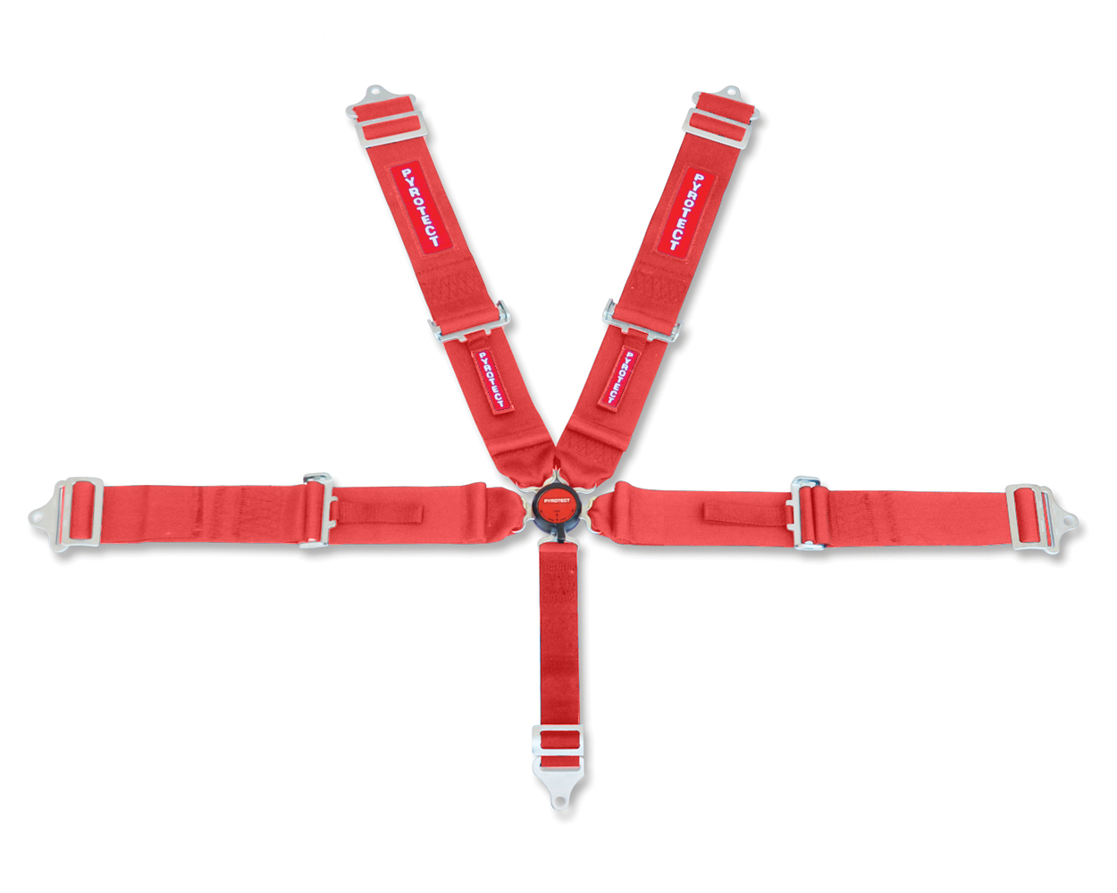 SB100320 RED HARNESS CAMLOCK PU SFI 5 Point Cam Lock Harness with Bolt Plates Red Pull Up - Image 1