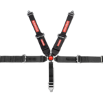 SFI 5 Point Cam Lock Harness with 3" to 2" Shoulder Belts Black Pull Up