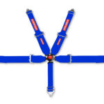 SFI 5 Point Cam Lock Harness with 3" to 2" Shoulder Belts Blue Pull Down