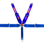 SFI 5 Point Cam Lock Harness with 3" to 2" Shoulder Belts Blue Pull Up
