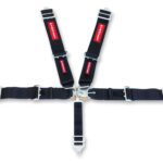 SFI 5 Point Latch Link Harness 3" Shoulder 3" Belt Black Pull Up