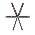 SFI 6 Point Cam Lock Harness with Bolt Plates Black Pull Up