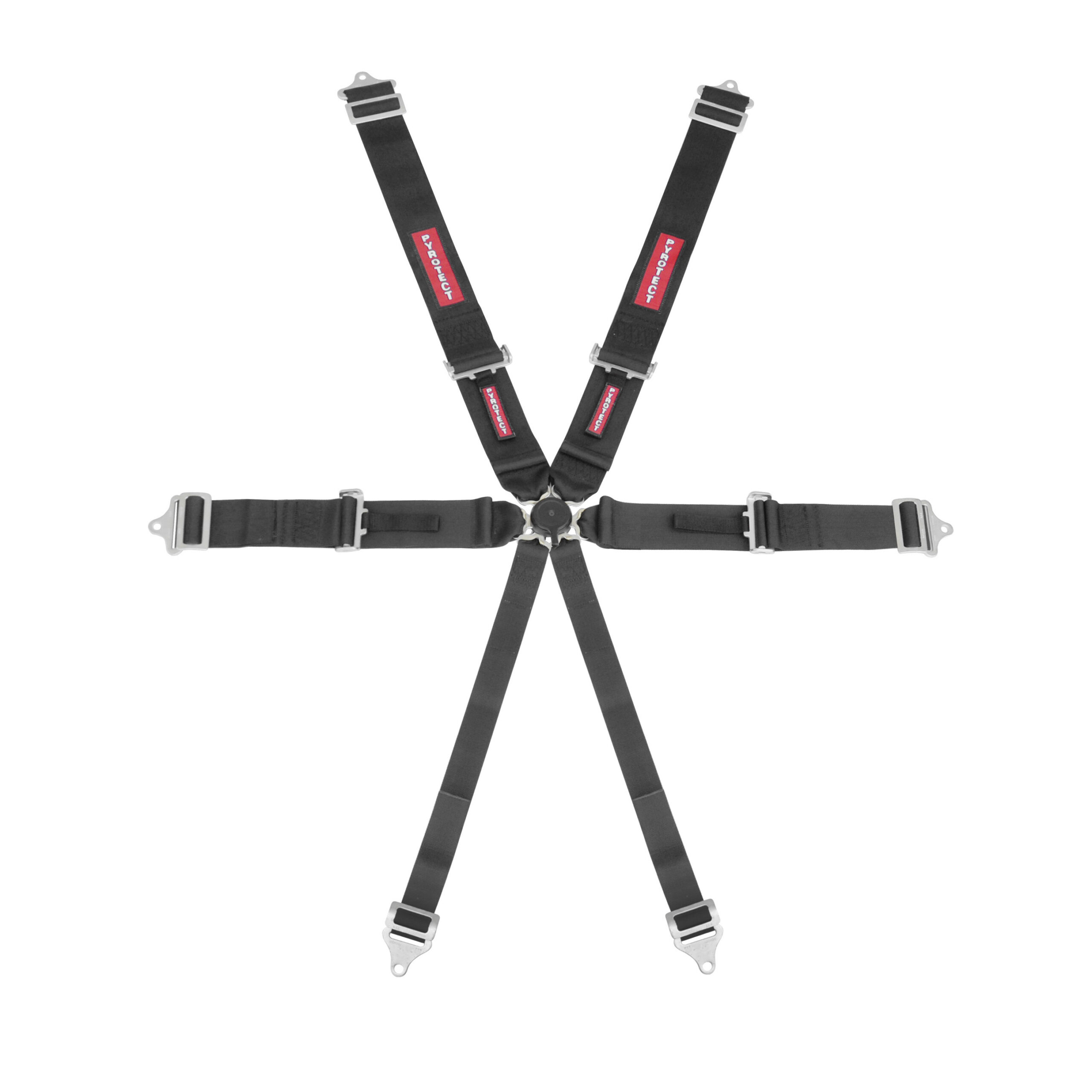 SB190120 Black Harness L&L PU SFI 6 Point Cam Lock Harness with Bolt Plates Black Pull Up - Image 1