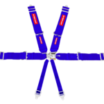 SFI 6 Point Latch Link Harness 3" Shoulder 3" Belt Blue Pull Up