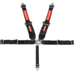 SFI 5 Point Latch Link Harness 2" Shoulder 3" Belt Black Pull Up