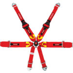 FIA Cam Lock Harness with Light Weight Adjusters 3″ Belt 2″ Shoulder Red